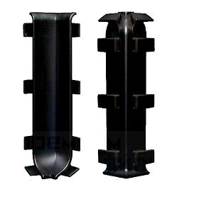 Угол внутренний ПВХ для алюминиевого плинтуса Лука 80 мм, черный